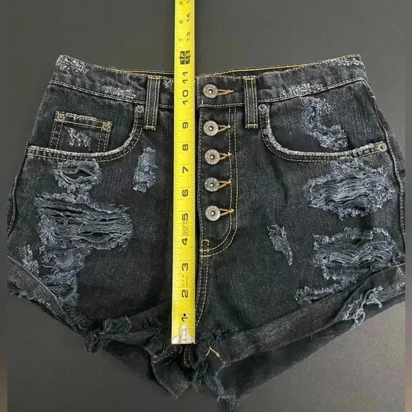 Carmar High Rise Distressed Jean Shorts 90s Festival Y2K - Picture 7 of 9